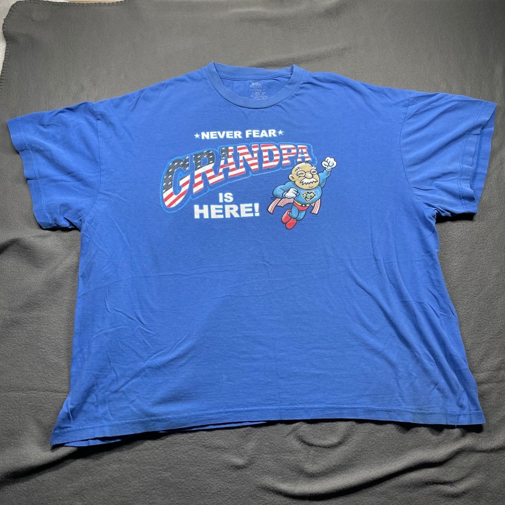 Funny Grandpa Superhero Shirt USA Flag Graphic Tee Size 2XL GrandpaCore‎